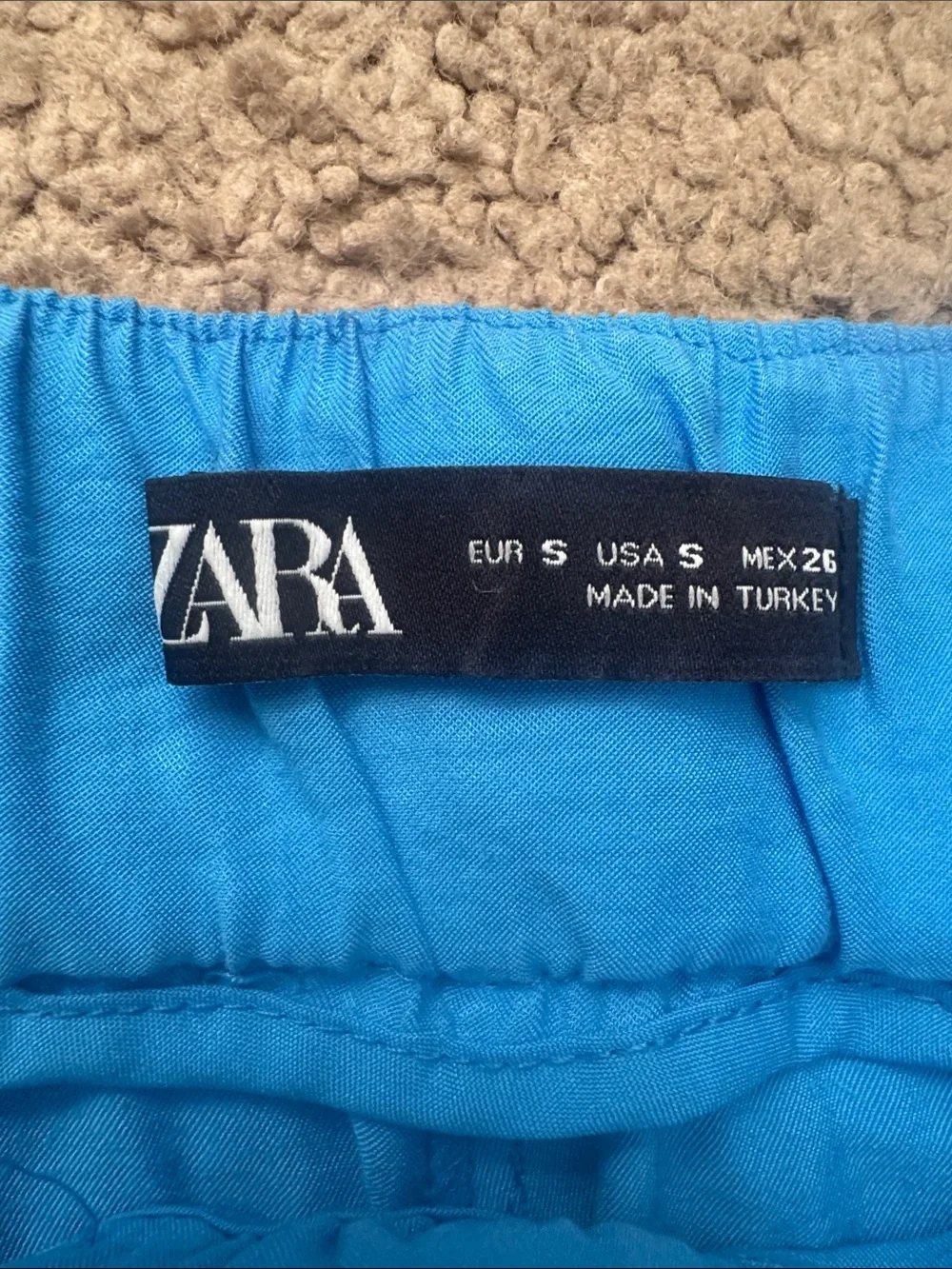 Zara Turquoise Wide-Leg Linen Pants